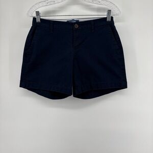 Old Navy Womens Navy Blue Chino Shorts Mid Rise Cotton Twill Size 0